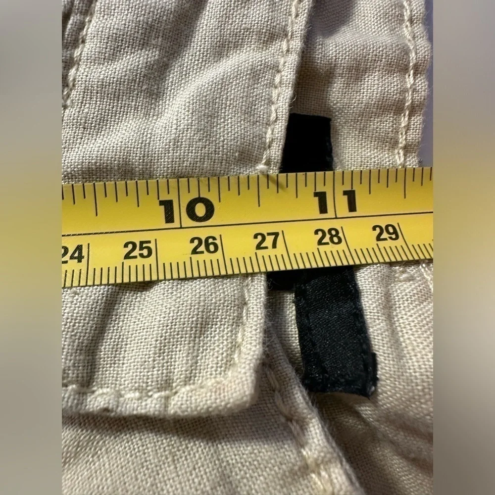 H&M Linen Blend Pants Size 2 Beige Tapered Lightweight Minimalist